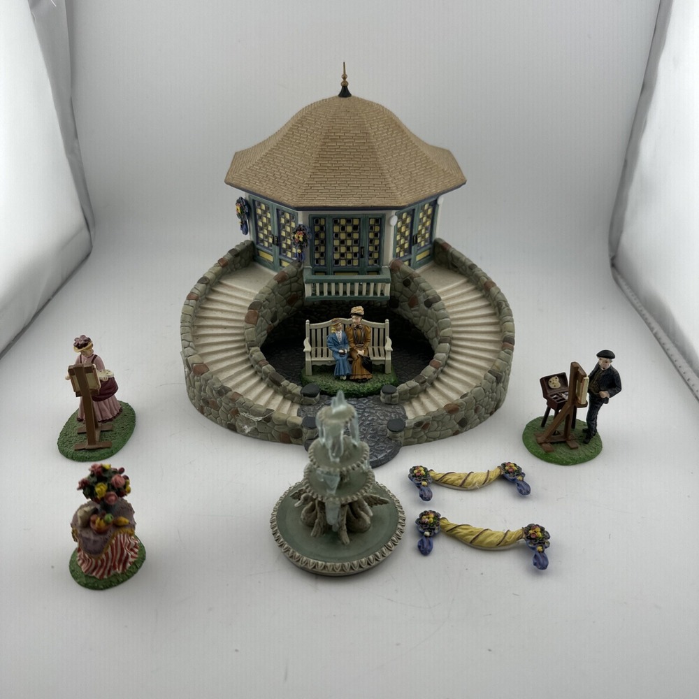 Dept 56 Seasons Bay Parkside Pavilion 9 Pc‎ Set 53412 Lighted Village Boxed